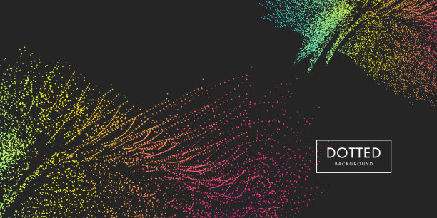 3D波浪背景。带有动态发射粒子的阵列。图片下载
