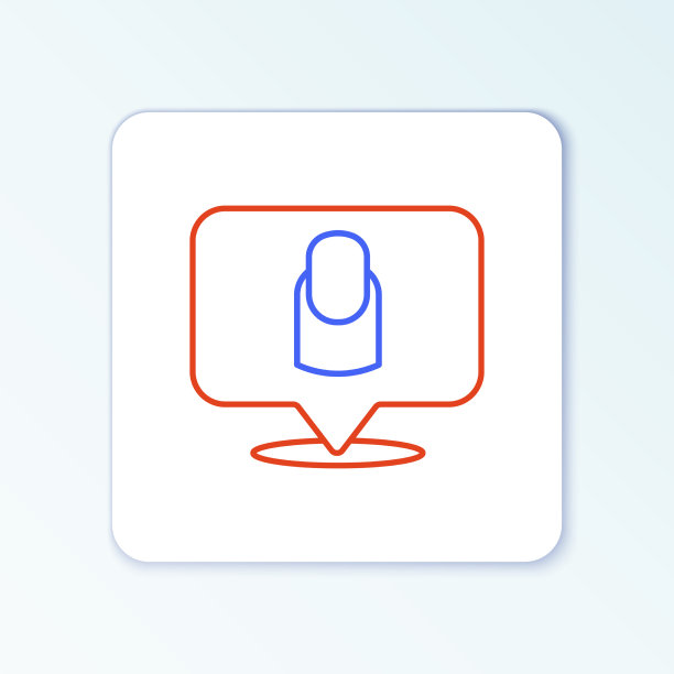 线条美甲图标孤立在白色背景图片下载