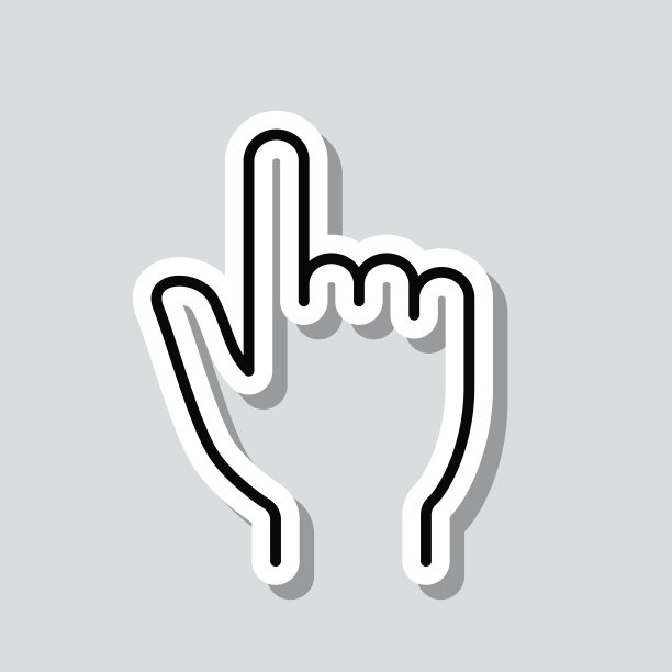 手游标-指针。图标贴纸在灰色背景图片下载