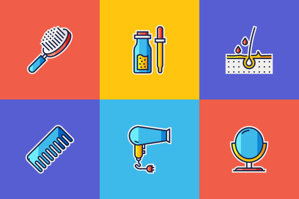 美丽，身体护理和化妆品相关的向量组线性平面图标和信息图形设计元素图片下载