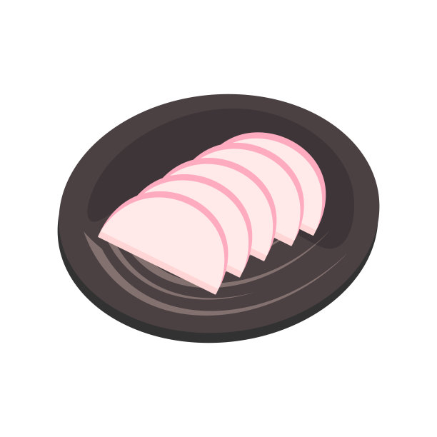 日本料理，Kamaboko。Kamaboko on Plate。图片下载