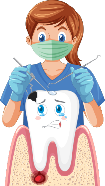 牙医拿着仪器检查牙齿图片下载