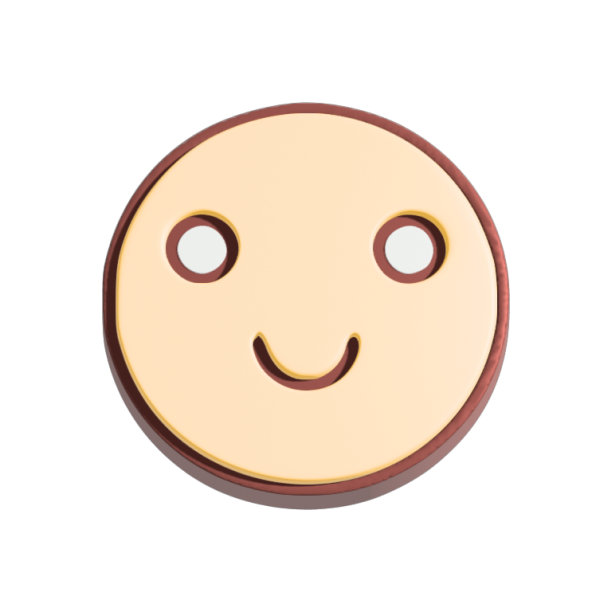 快乐的笑脸3d插图。卡通人物孤立在白色背景。图片下载