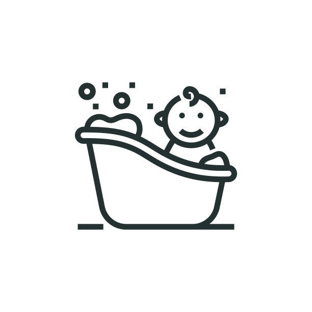 婴儿浴线图标图片下载