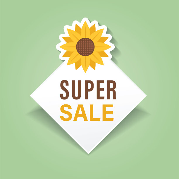 可爱的鲜花商店横幅和销售贴纸图片下载