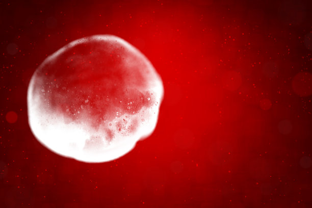 空白空暗红色栗色圣诞背景与一个大的艺术半透明水晶球或透明气泡的烟或雾图片下载