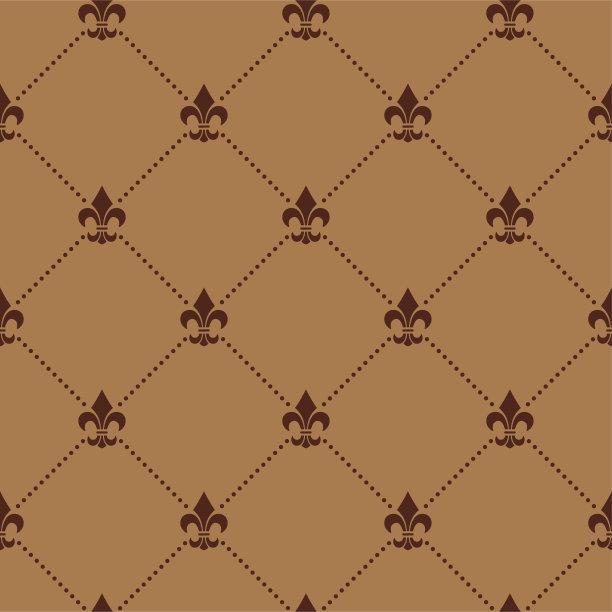 棕色Fleur De Lis法国锦缎豪华装饰织物图案图片下载