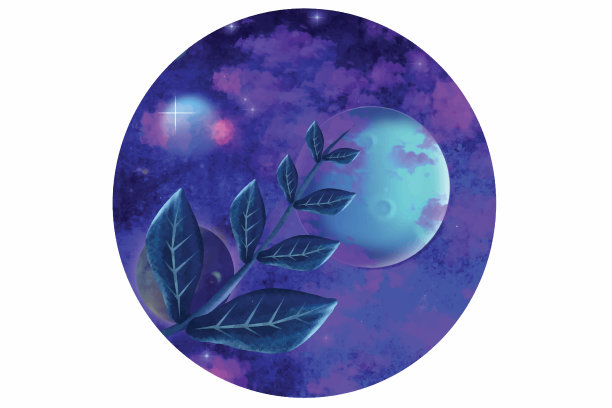 星空下的满月图片下载