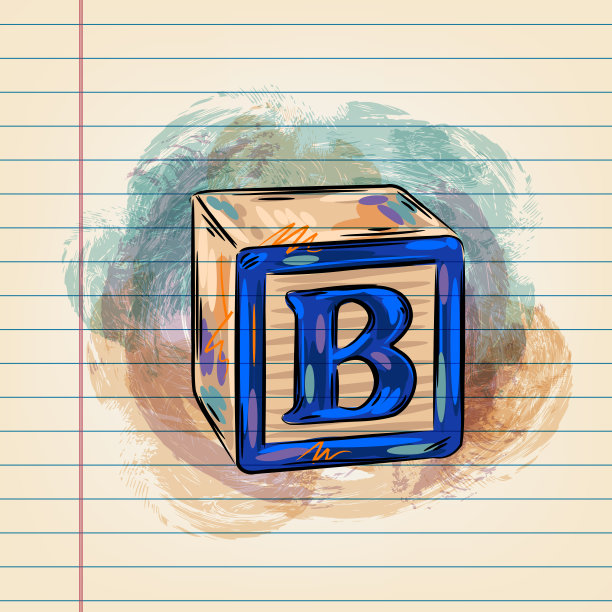 玩具方块画在横格纸上图片下载