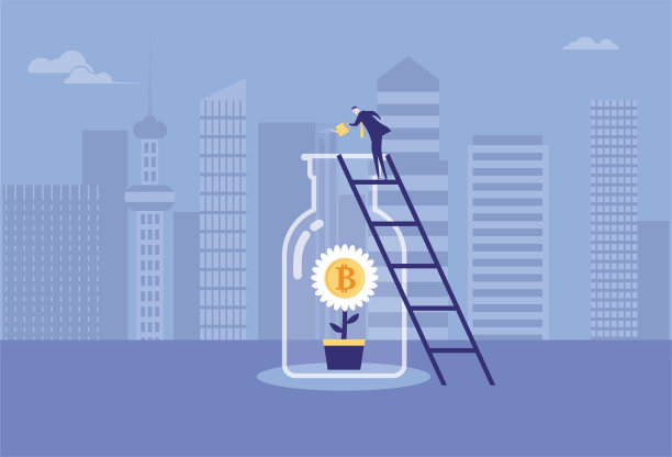 商人在瓶子里浇比特币花图片下载