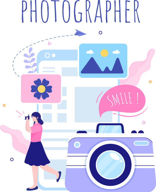 摄影师平面设计背景与相机图片下载