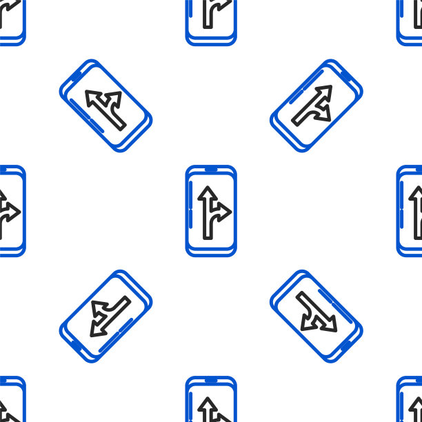 线信息图的城市地图导航图标孤立无缝模式上的白色背景。手机应用界面概念设计。Geolacation概念。色彩斑斓的轮廓的概念。向量图片下载