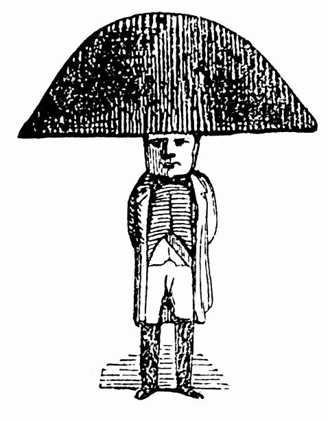 戴着大帽子的小拿破仑，正面，白色背景图片下载