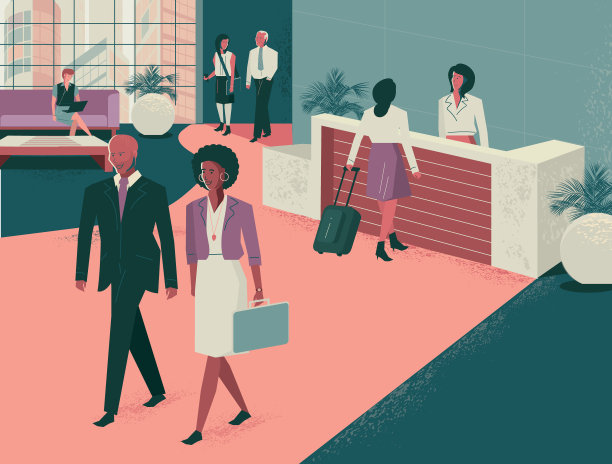 商务办公室入口或大堂-商务人员工作图片下载