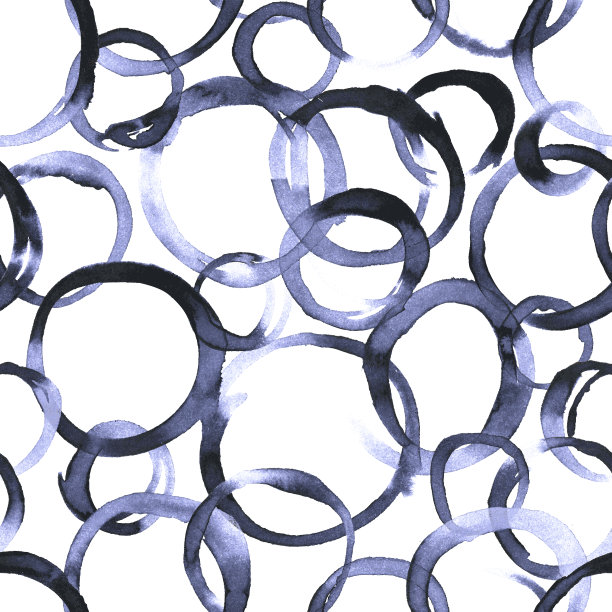 抽象手绘连接黑暗细胞-墨水制作的无缝图案-不均匀凌乱的圆形轮廓轮与自然梯度-抽象涂鸦艺术与许多细节隔离在白纸背景矢量图片下载