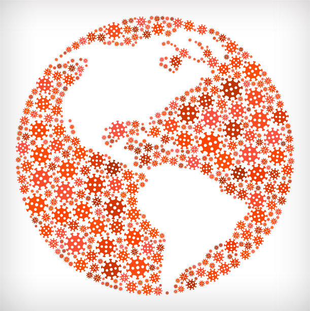 全球流感冠状病毒图标模式图片下载