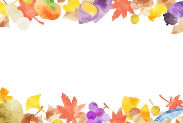 可爱的水彩秋季食物和秋叶框架插图图片下载