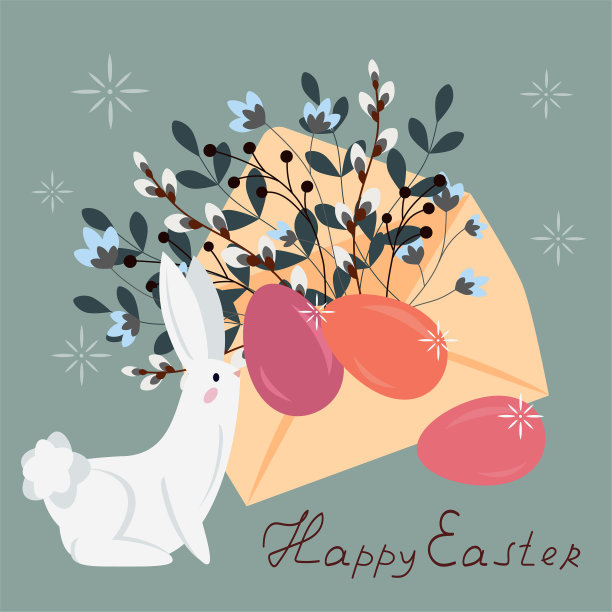 贺卡。情人节。束鲜花。财富。复活节快乐。复活节兔子。图片下载