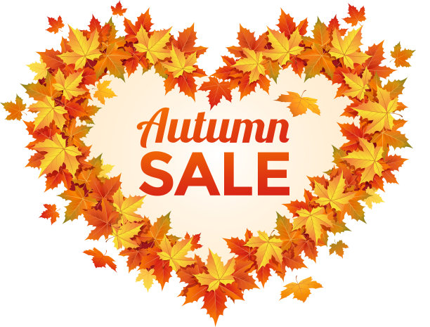 来自秋叶的心形图案，上面写着“秋售”图片下载