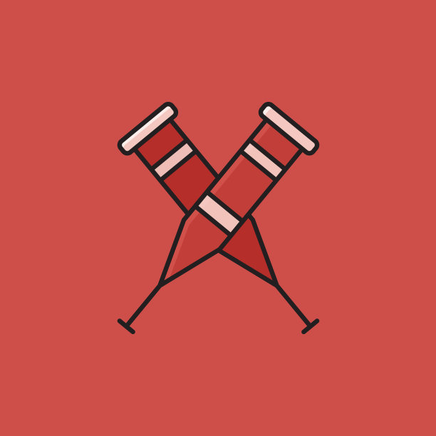 平面线设计风格拐杖图标，轮廓符号矢量插图图片下载