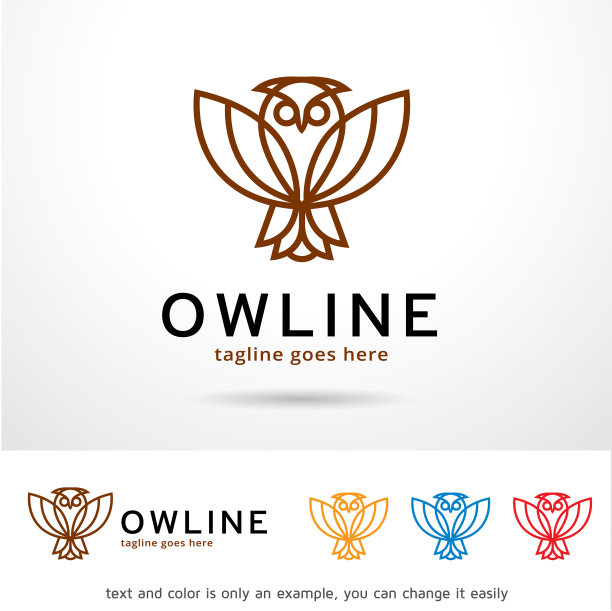 猫头鹰标志模板图片下载