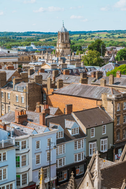 俯瞰牛津郡的牛津城图片下载