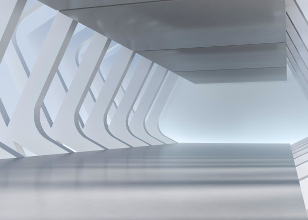 三维白色渲染空间图片下载