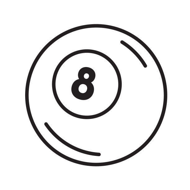 八球图标在细线风格图片下载