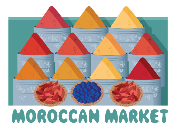 摩洛哥马拉喀什的摩洛哥市场图片下载