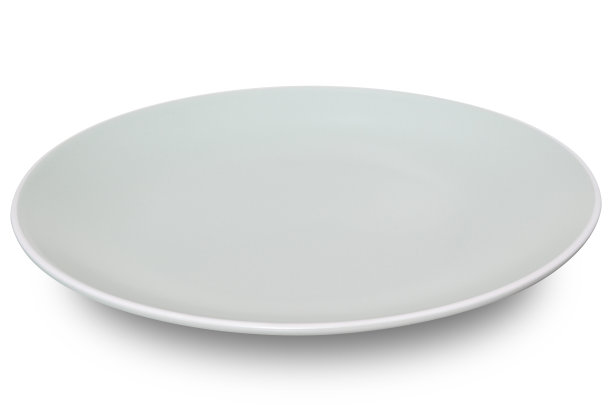 白色背景上隔离的灰圈陶瓷板。图片下载