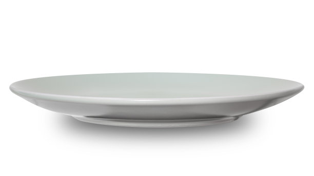 白色背景上隔离的灰圈陶瓷板。图片下载