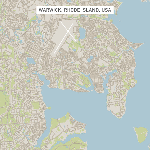 沃里克罗德岛美国城市街道地图图片下载