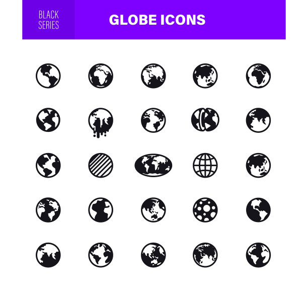 全球图标。该集合包含图标为地理，欧洲，全球-导航设备，图标，行星-空间图片下载