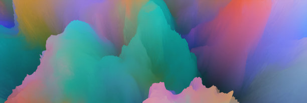 神奇的世界。色彩抽象的奇幻背景，超现实的梦幻风景。三维演示图片下载