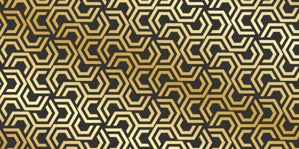 金色的蜂巢或六边形。金色和黑色的抽象背景。现代技术格局。矢量图图片下载