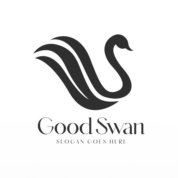 天鹅标志设计模板。天鹅标志概念图片下载