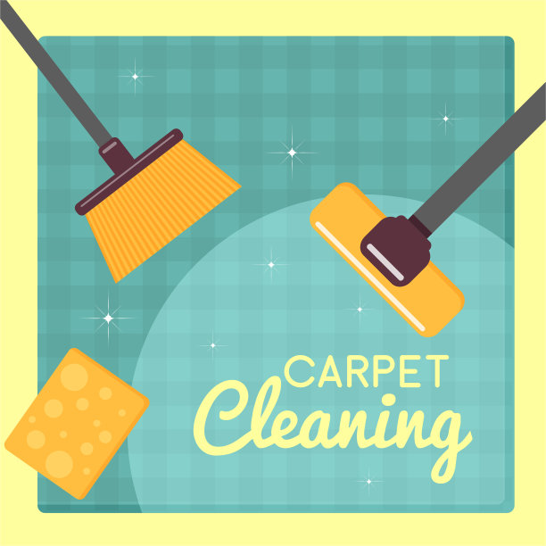 清洁地毯插图背景。家庭服务说明图片下载
