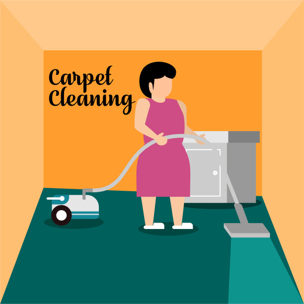 清洁地毯插图背景。家庭服务说明图片下载