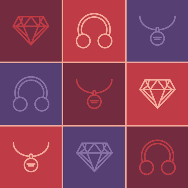 镶线钻石吊坠项链和耳环图片下载