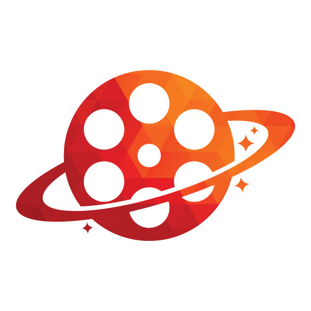 行星电影矢量标志设计。图片下载