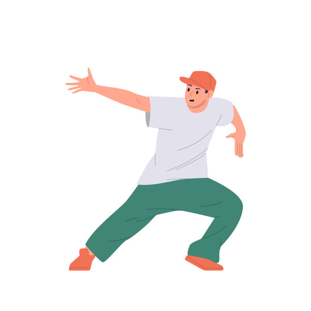 男街头舞者表演新潮的自由式和都市时尚的霹雳舞，孤立于白色之上图片下载