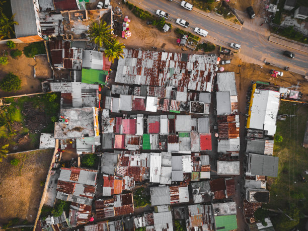 Ponta do Ouro市场的航拍图像，该市场以位于莫桑比克最南端的海滩而闻名图片下载