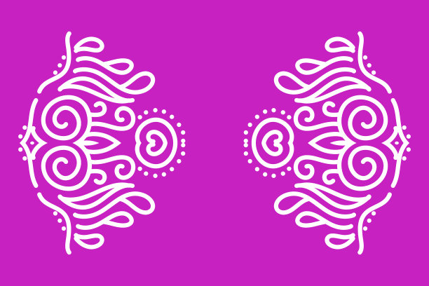 美丽的花白色蜡染民族大雅装饰与紫色的背景图片下载