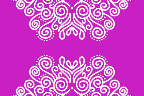 美丽的花白色蜡染民族大雅装饰与紫色的背景图片下载