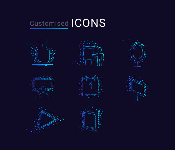 独特的混合图标集，由多个点组成，现代标志，点符号集合，网站，活动，标志设计，移动应用程序，信息图表的独家图标图片下载