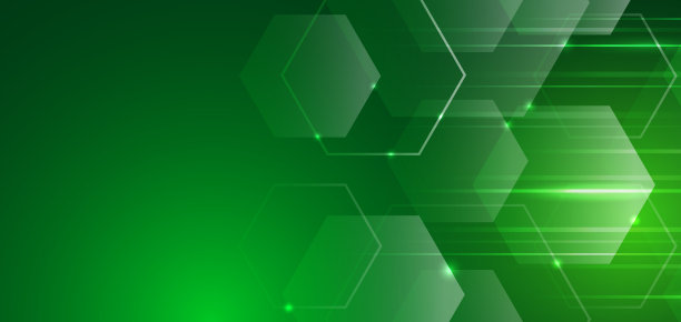 绿色背景上的抽象六边形。高科技数字技术和工程理念。数字模板与医学和科学横幅或演示文稿的多边形。图片下载
