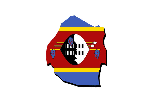 斯威士兰地图及其国旗的轮廓图片下载
