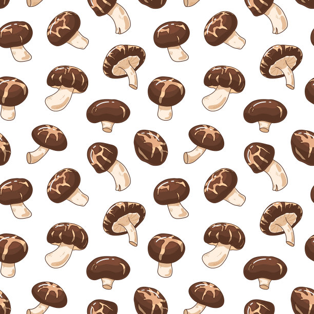 生健康香菇的无缝图案图片下载