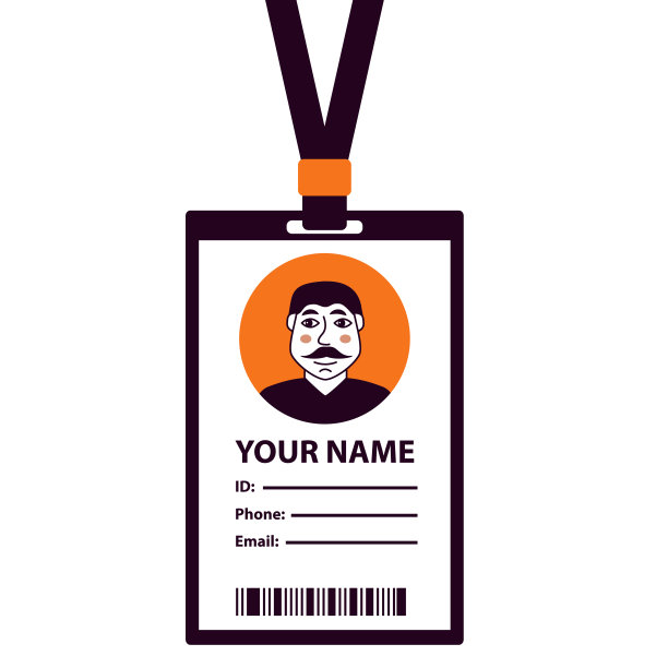 男子塑料身份证。Guy business Id。图片下载