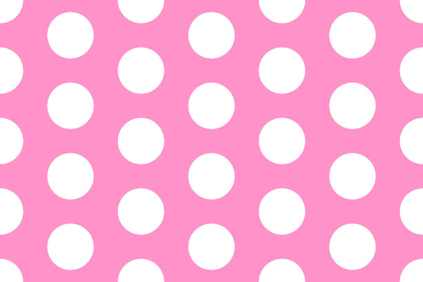 芭比风格。无缝矢量图案与经典的白色豌豆在一个粉红色的背景。采购产品棉织物缝纫，拼布，印刷设计，组织纺织织物织物。矢量图图片下载
